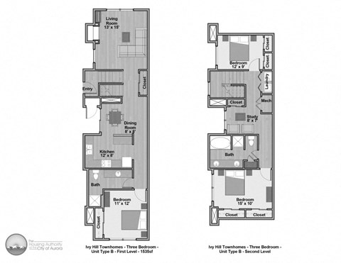 Two Floors of Ivy Hill Townhomes Unit Type B